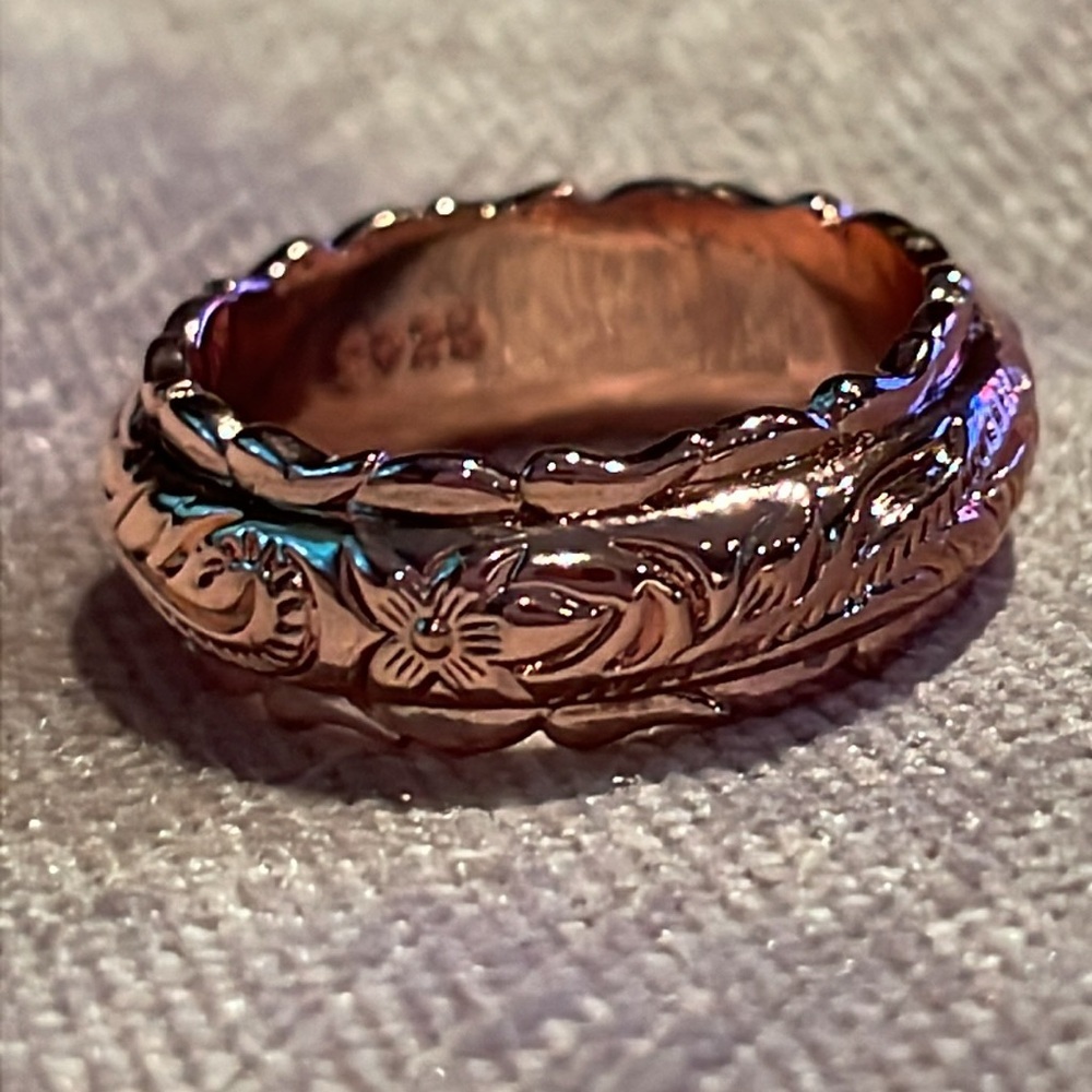 Rose Gold 925 Band Ring size 6.5